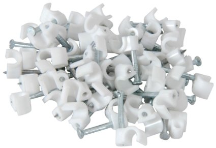 Noble Round Cable Clips 8mm White 100 Pieces per