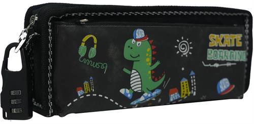 Brainware Fabric 2 Pocket 20cm Pencil Bag With